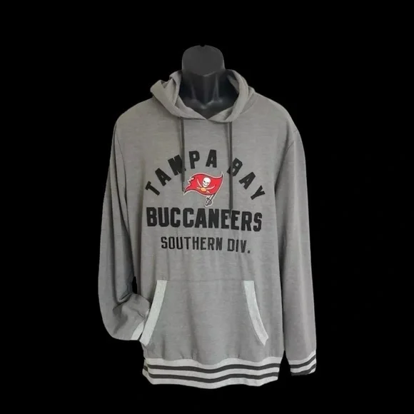 Team Apparel NFL Hoodie Drawstring Heather Gray Tampa Bay Buccaneers - Picture 4 of 11